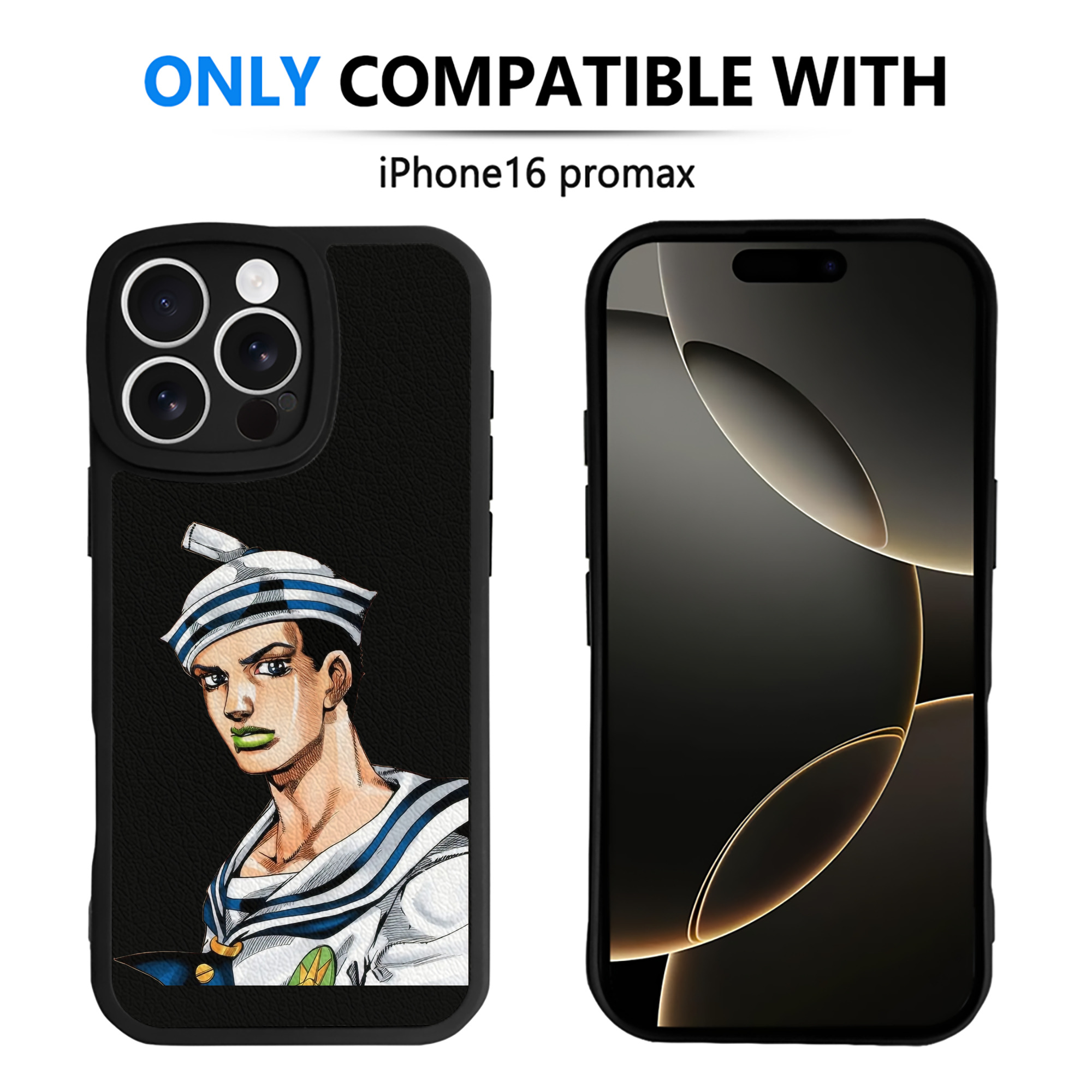 （画像用） ジョジョの奇妙な冒険 東方定助 JoJo's Bizarre Adventure Higashikata Josuke 【iPhone 16シリーズ対応】シリコンスマホケース（レザー調） 材質：シリコン